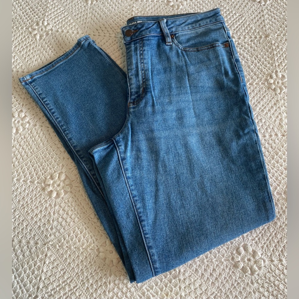 EUC Lands End Women's Straight Leg Boyfriend Jeans sz 12